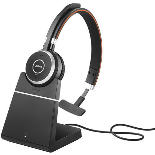 Evolve 65 Mono Wireless Headset, Long Range , UC, with Charge Stand
