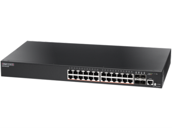 24-Port Gigabit Managed PoE Switch, 4 SFP, 802.3af / 802.3at PoE, 192W