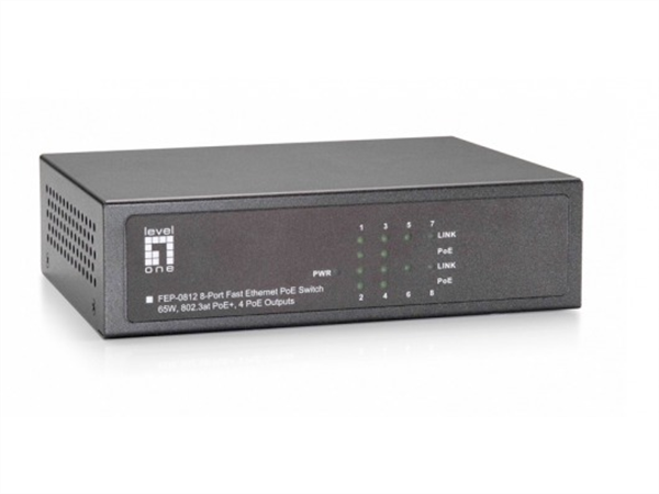8-Port 10/100Mbps PoE Switch, 4 802.3at/af PoE Ports, 61.6W total PoE
