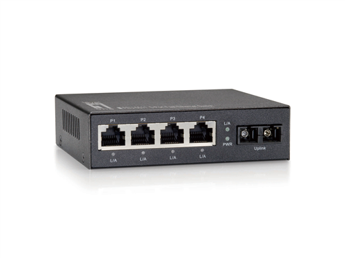 5-Port Fast Ethernet Switch, Unmanaged, 1 x SC Multi-Mode Fiber, 2km