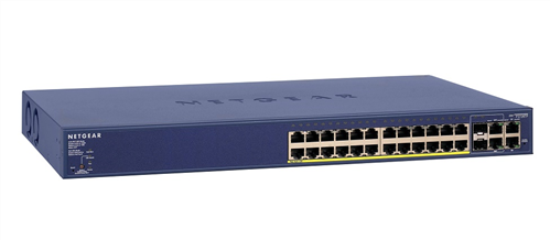 ProSafe 24-port 10/100 Mbps PoE Smart Switch, 4 Gigabit Ports, 2 SFP