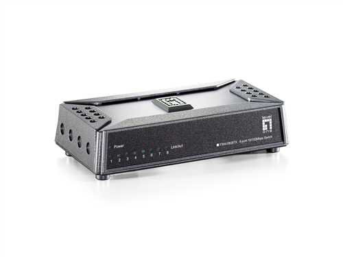 8-Port Fast Ethernet Switch, Unmanaged, Desktop Sized, Magnet Mount