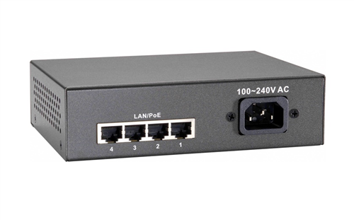 5-Port Gigabit PoE+ Switch, 802.3at/af PoE, 4 PoE Outputs, 65W