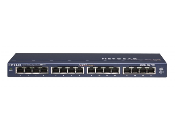 ProSafe 16-Port Gigabit Ethernet Switch, Desktop Sized, Metal Case