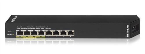 ProSAFE Easy-Mount 8-port Gigabit Managed Switch, 4 x PoE/PoE+ Ports