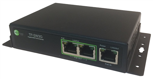 3-Port PoE Extender/Repeater, Gigabit Ethernet, 802.3af/at, 60W