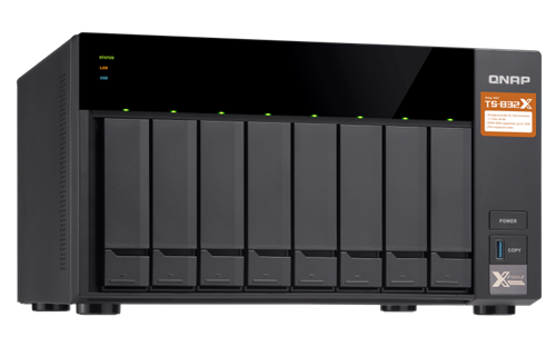 8-Bay NAS, Quad Core 1.7GHz CPU, 2GB RAM, 2x 10GbE SFP+, 2 GigE