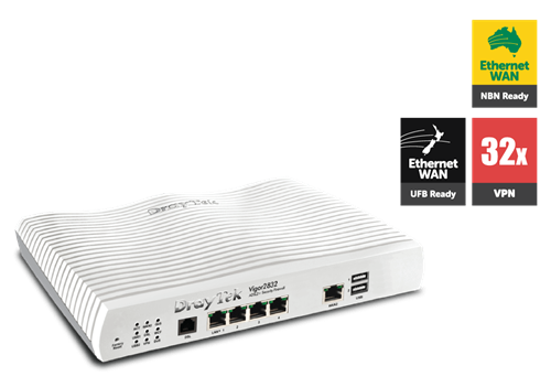 ADSL/UFB Router, Firewall, VPN Router, 4 GigE LAN Ports