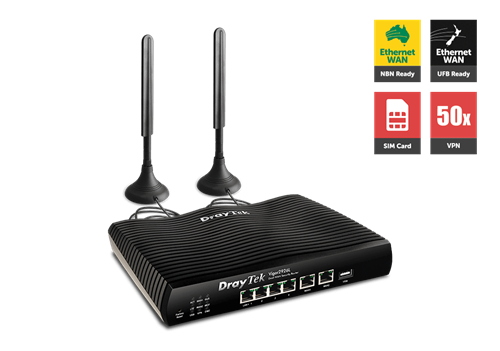 4G Router/Firewall, Dual GigE WAN, IPSec & PPTP VPN, QoS Vigor 2926L