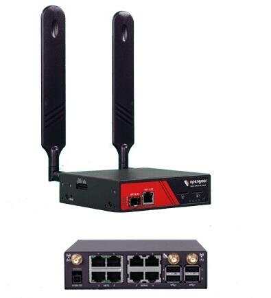 ACM7004 4 serial Cisco Straight pinout, ext power, GbE Ethernet or fiber SFP & 4 port GbE switch, 4G LTE, Global Power Supply