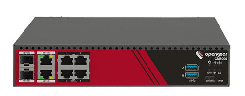 Console Manager, 4x RS232 X2 pinout ports, 2x 1GbE/SFP combo, 2x USB 3.0, TPM 2.0, Docker support, DC jacks