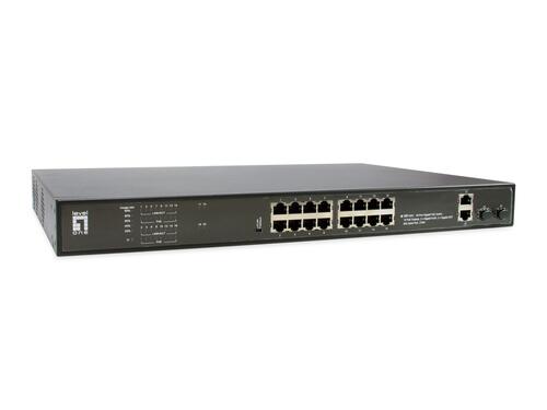 20-Port Gigabit PoE+ Switch, 16 x 802.3af/at PoE Ports