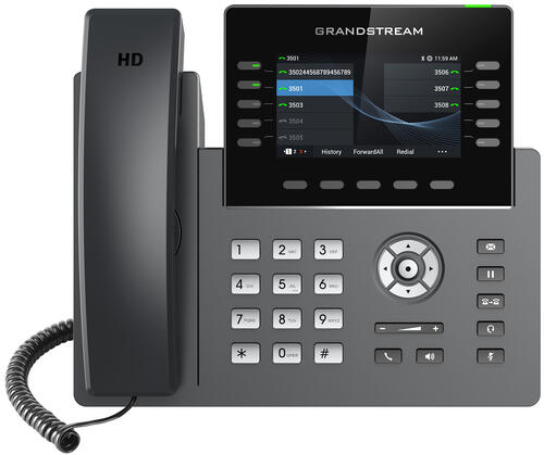 Carrier-grade IP phone, 10 Lines, 16x SIP, 4.3 in. screen, PoE, WiFi