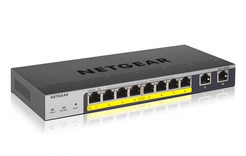 10-Port Gigabit Ethernet Managed Switch, 8x PoE+, 2x Uplink, Insight
