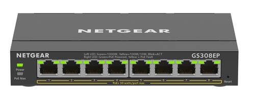 8-Port Gigabit Ethernet Smart Switch, 8 x PoE+ ports, 62W Total PoE