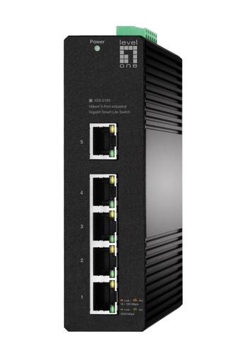 6-Port Gigabit Industrial Smart Switch, -40°C to 75°C, DIN-Rail (Promotional price)