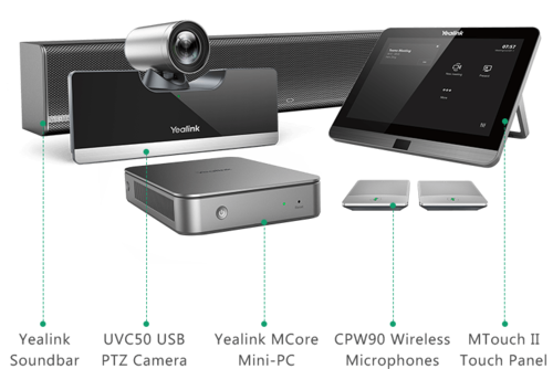 MS Teams system for small-to-medium rooms, with wireless microphones