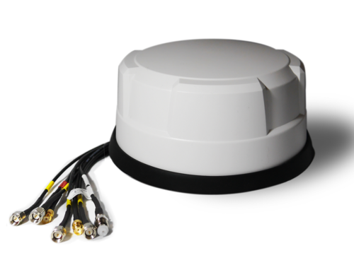 4G/5G Dome Antenna with WiFi-6 and GPS/GNSS, Cellular MiMo 4x4, WiFi MiMo 3x3, 0.3m cables with SMA (m), SMA (f), FME (f)