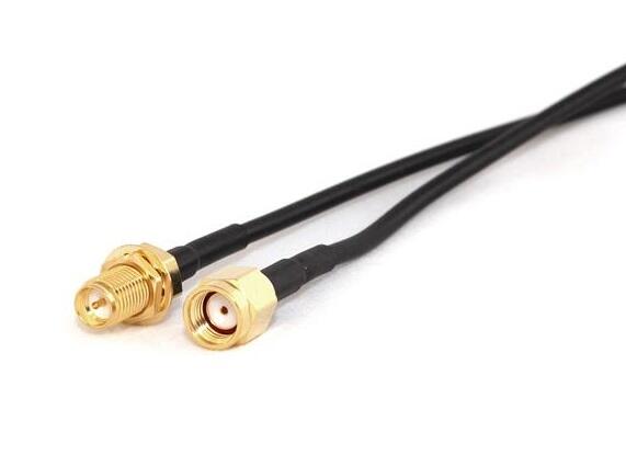 RP-SMA Male to RP-SMA Female Bulkhead, 20cm Lead