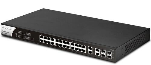 28-Port Gigabit Ethernet PoE/PoE+ Managed Switch, 24-port PoE, 4x SFP