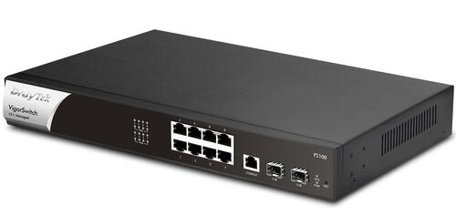 10-Port Layer 2+ Managed Switch, PoE+(802.3af/at), 8x GbE, 2x SFP Ports