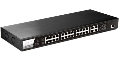 28-Port Gigabit Ethernet PoE/PoE+ Managed Switch, 24 PoE Ports, 4 Combo RJ45/SFP