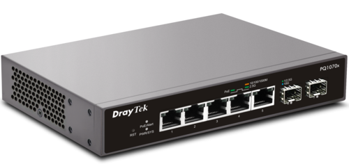 7-Port 2.5GbE PoE/PoE+ Smart Switch, 5x 2.5GbE Ports, 2x 10GbE SFP+, 75W PoE Budget