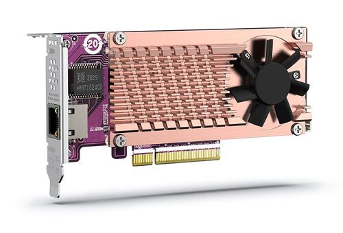 QM2 series, 2x PCIe 2280 M.2 SSD slots, PCIe Gen3 x 8, 1x 10GbE Port