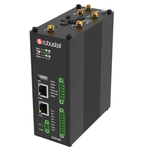 Industrial edge computing gateway with Dual-SIM 4G LTE, Serial, DI/DO, Bluetooth and a Debian-based OS (EG5100)