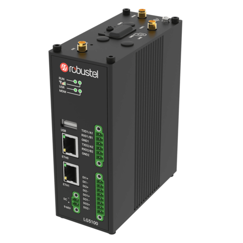 Industrial LoRaWAN gateway with 4G/LTE and Edge Computing, 2xEth, 1xUSB, 2xRS232/485, 2xDI,2xDO, 9-60VDC Power (LG5100)