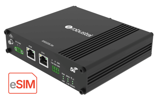 Industrial 5G Dual-SIM Router with 1x eSIM/eUICC, 1x 2FF SIM, 2x ETH, WiFi, Serial & GNSS (R5020Le-A-5G-A25GL)