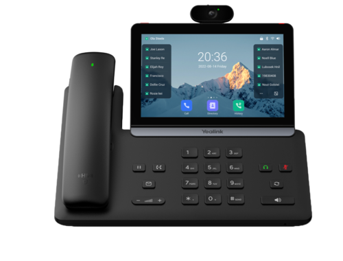 IP Phone, Dual GigE, Adjustable 1024 x 600 Touch Screen, PoE, WiFi 6 and Bluetooth, Cordless Handset, Camera