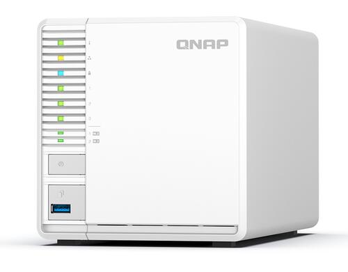 High-performance 3-bay NAS with RAID 5, 2.5GbE, M.2 SSD caching for running virtual machines and Qtier