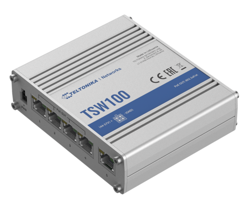 5-Port Industrial Gigabit Ethernet PoE Switch, 4x 802.3af/at PoE Ports