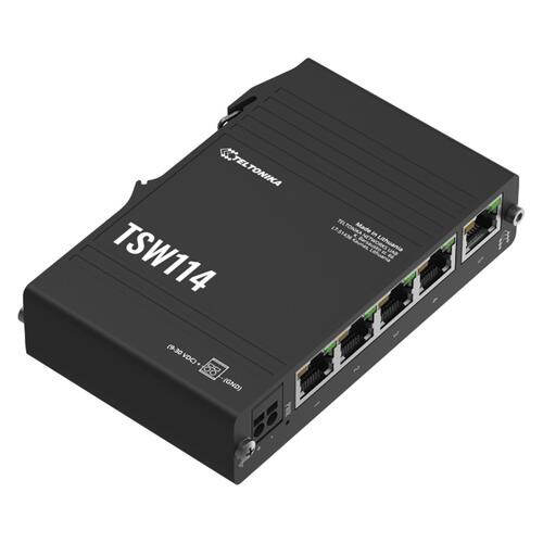 DIN Rail 5 Port GbE Switch with Rugged Anodized Case