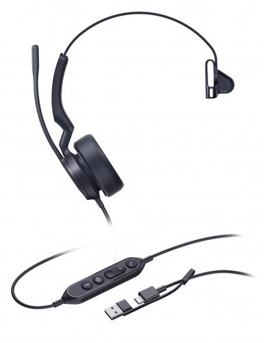 USB (Wired) Mono Headset, for UC and MS Teams, USB C/A