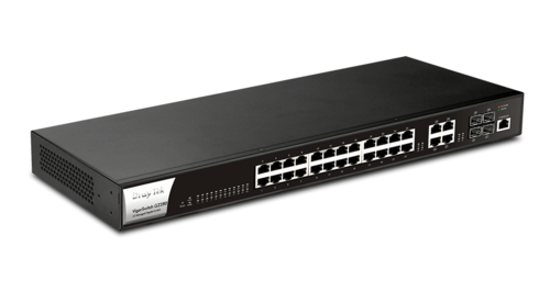 28-Port Gigabit Managed Switch, 24 Copper (RJ45), 4 SFP