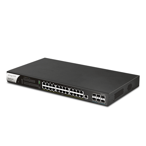 30-Port Layer 2+ Managed PoE++ Gigabit Switch (6x 10GbE SFP+ slots, 24x 2.5GbE MultiGig PoE+ ports)