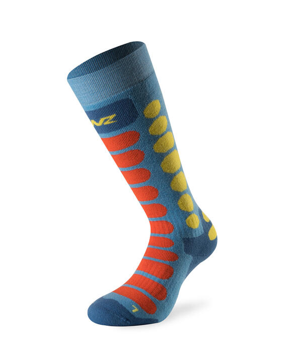 Lenz Skiing 1.0 Kids Socks - Azur/ Orange