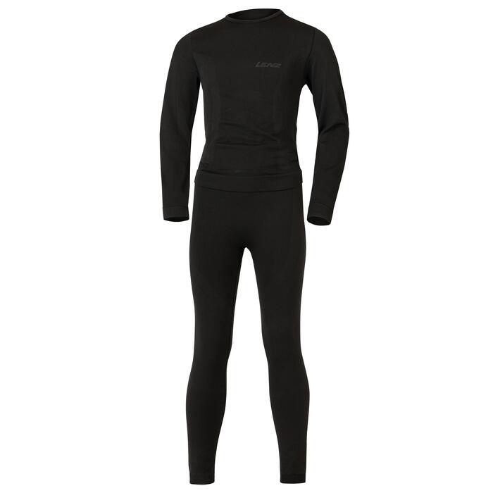 Lenz Kids Base Layer Set with Long Pants - Black
