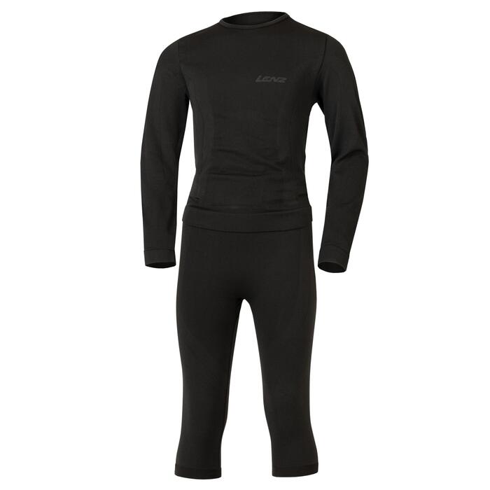 Lenz Kids Base Layer Set with 3/4 Pants - Black