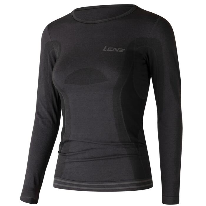 Lenz Women Merino Longsleeve 6.0 Round Neck - Black