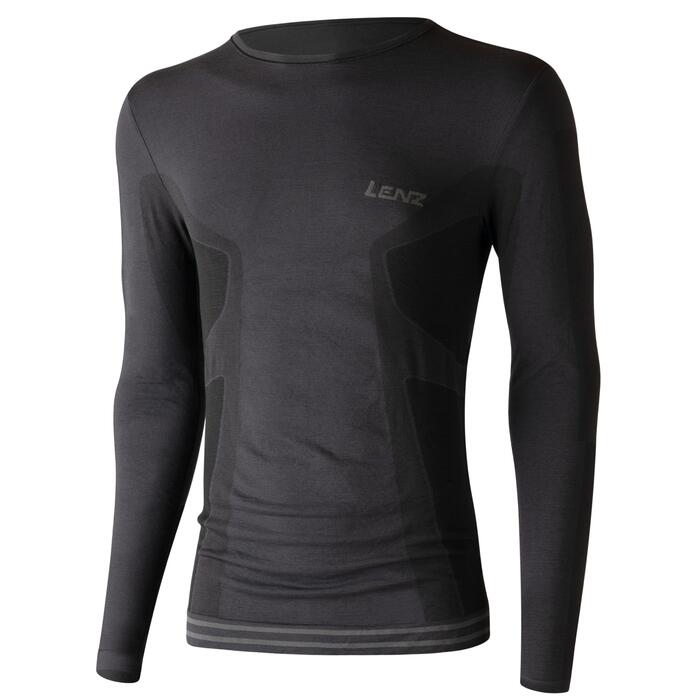 Lenz Men Merino Longsleeve 6.0 Round Neck - Black
