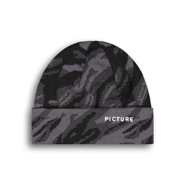 Picture Ribbing Beanie  - Black