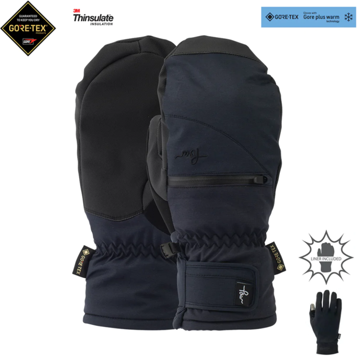 Pow Cascadia GTX Short Wmns Mitt + Warm - Black