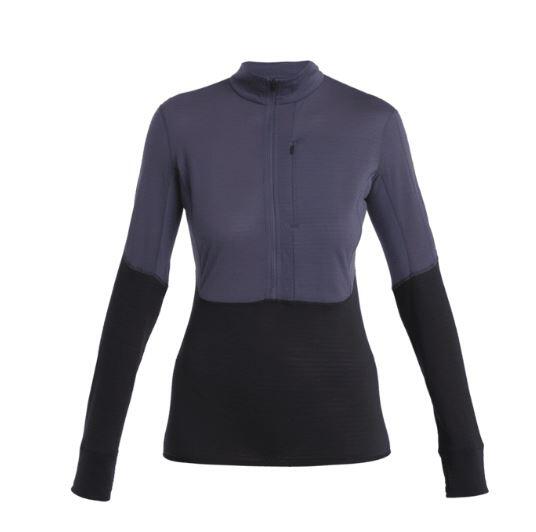Icebreaker Descender 200 Wmns LS Half Zip - Graphite/Black/CB