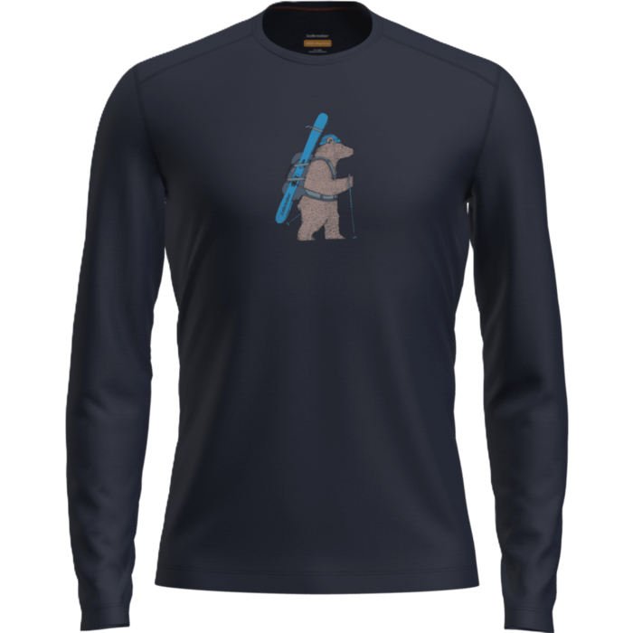 Icebreaker Merino 200 Oasis LS Crewe Bear Tour - Midnight Navy