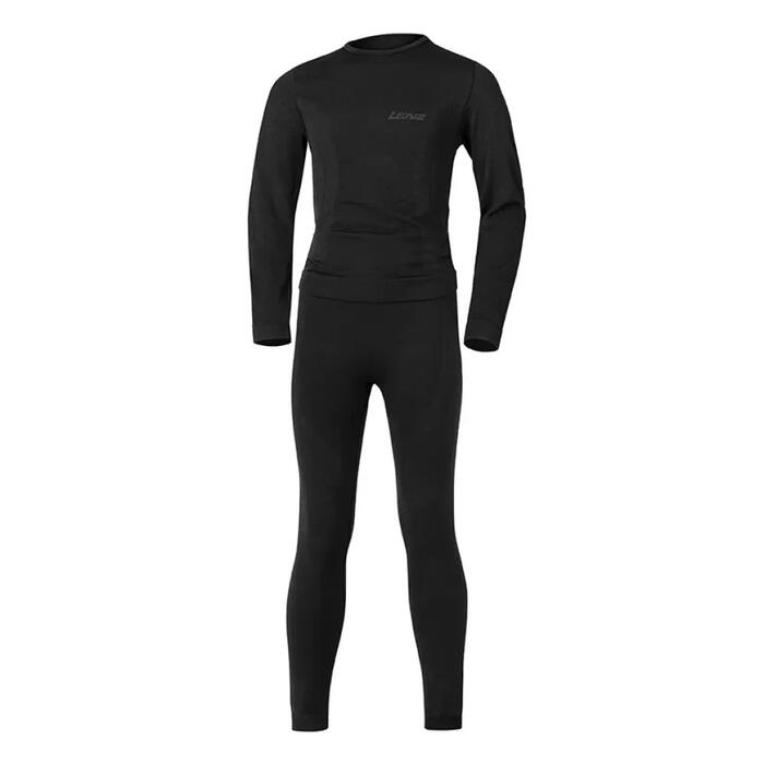 Lenz Base Layer Kids Set with Long Pant- Black