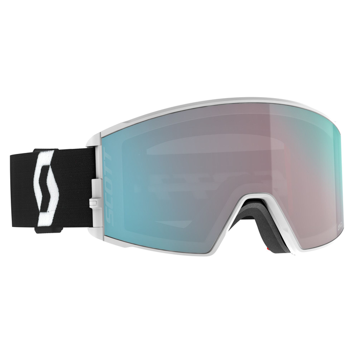 Scott React Goggle - Team White/Black Enhancer Aqua Chrome