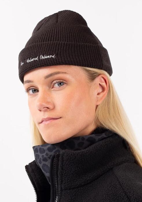 Eivy Shorty Waffle Knit Beanie - Black